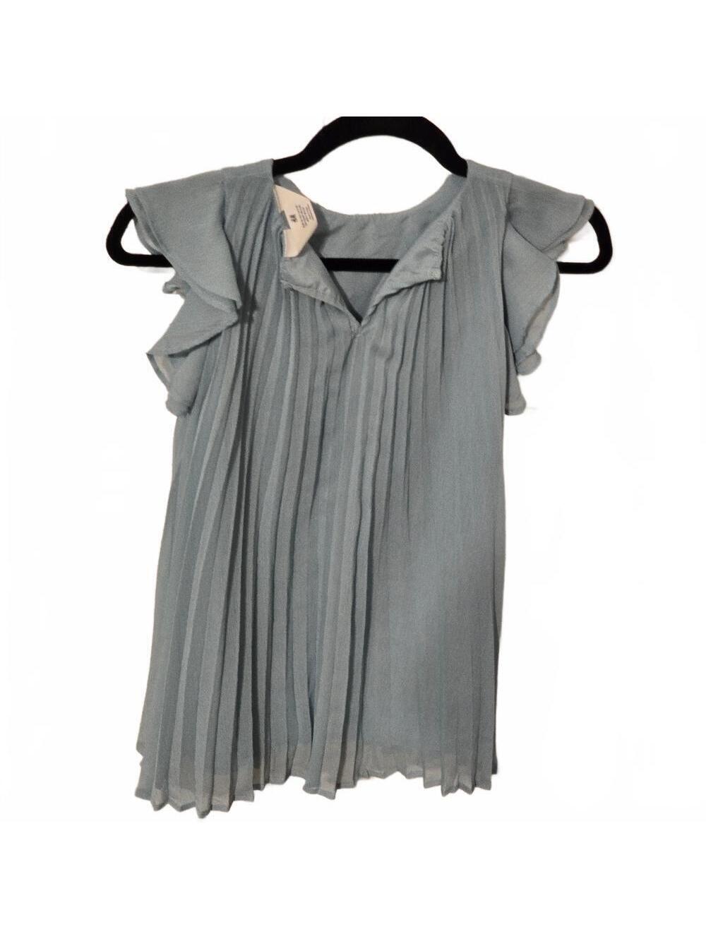 H&M Womens Off-the-Shoulder Pleated Top SZ 6 - Picture 2 of 4